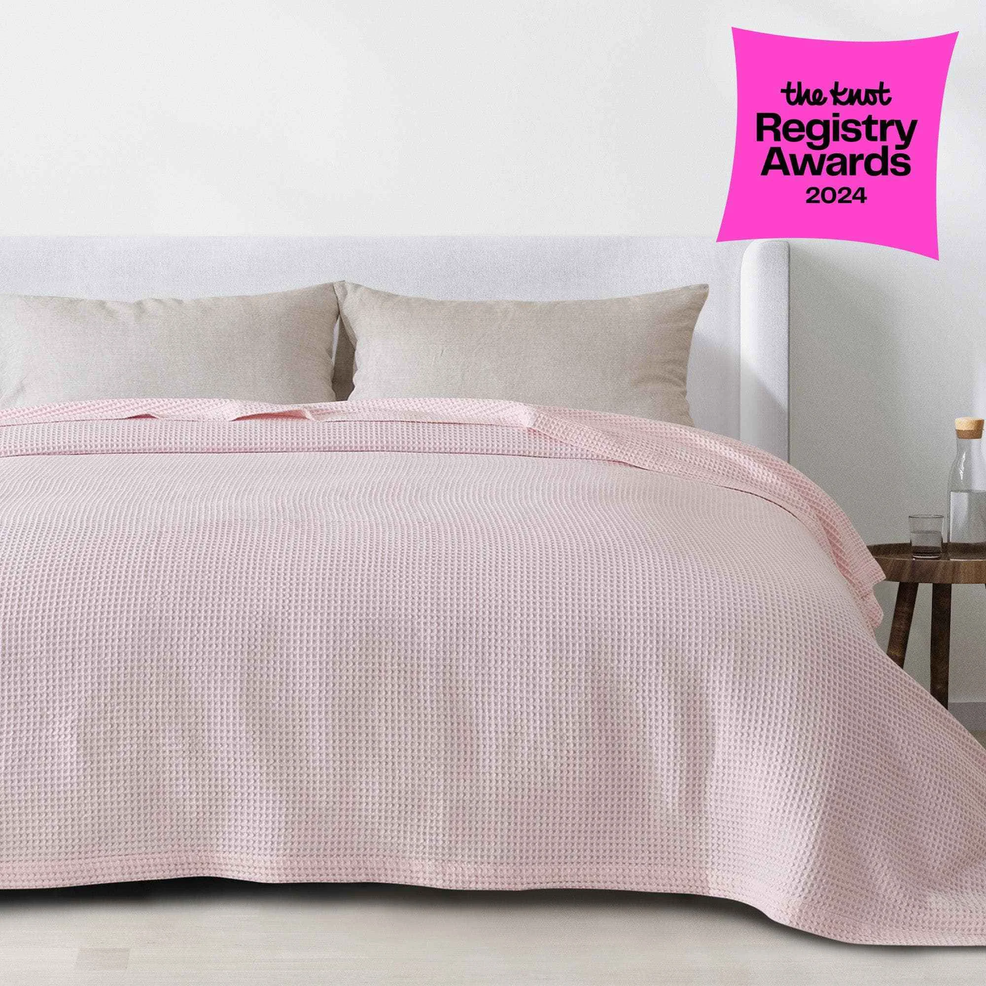 Modern Cotton Waffle Weave Blanket - Mikala Collection Refined