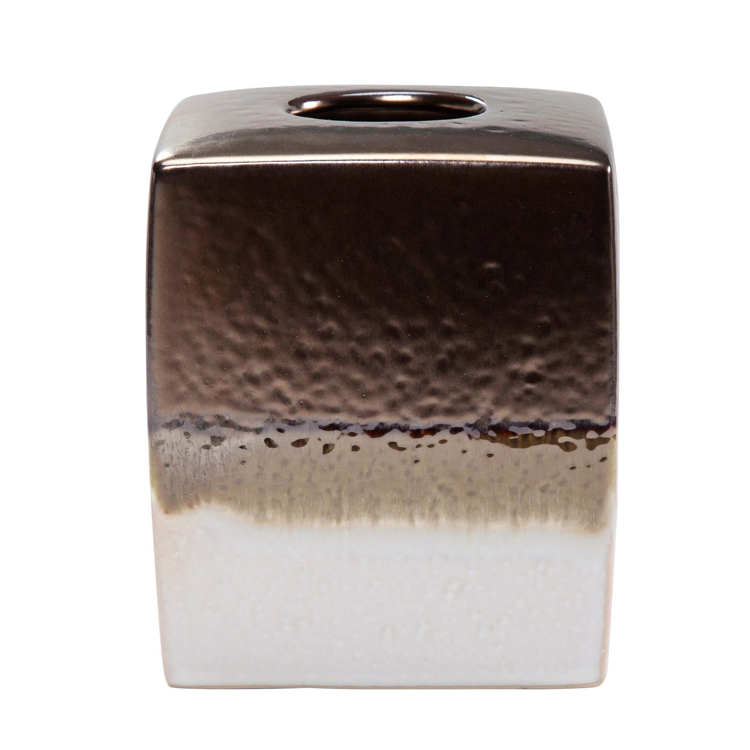 Genuine Gilded Stoneware Tissue Box Cover Green