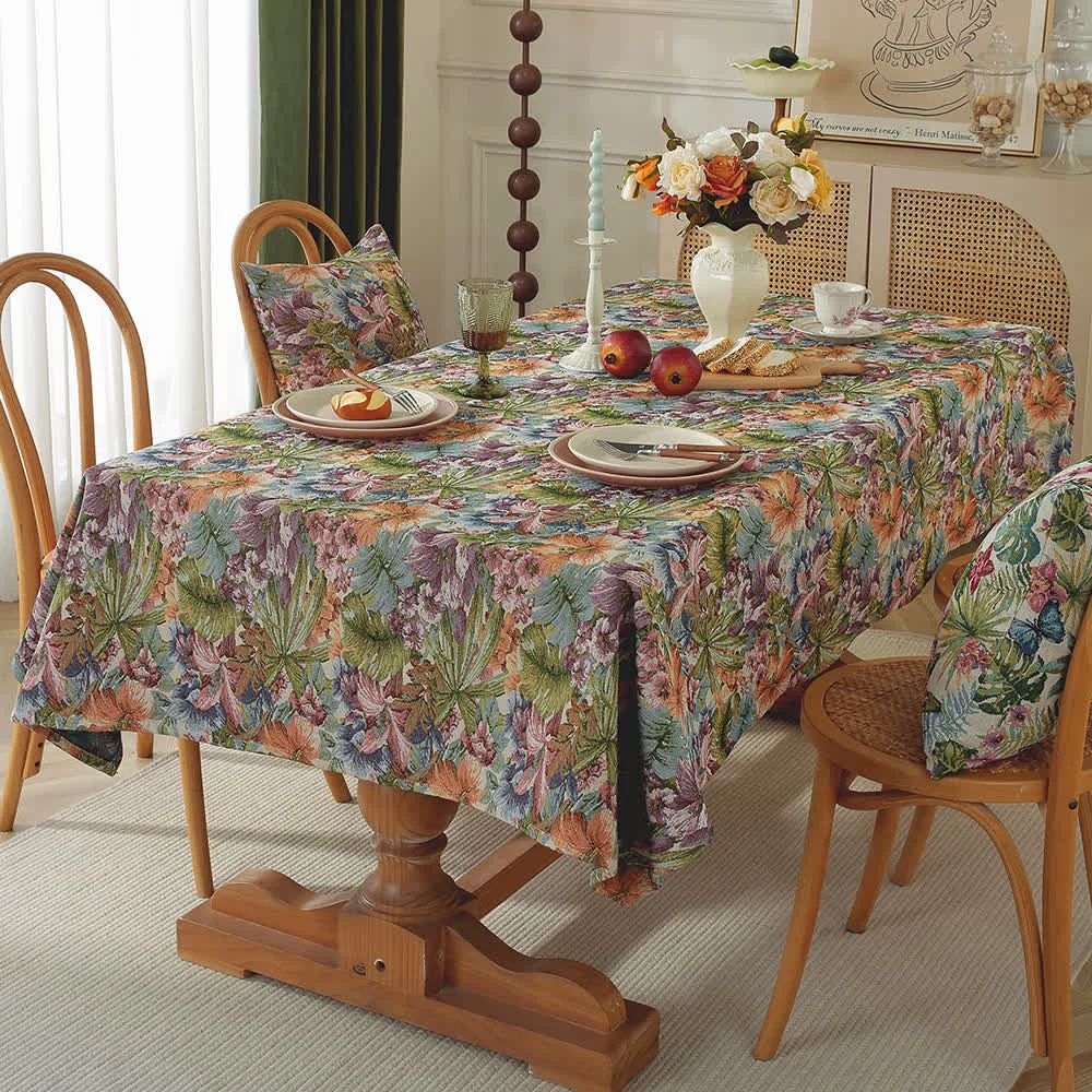 Specialty Ownkoti Painterly Garden Jacquard Table Cover Quality