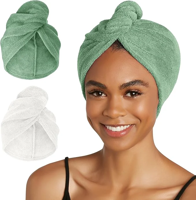 Luxury Turbie Twist 2-Pack Microfiber Hair Towel Environmentally Friendly