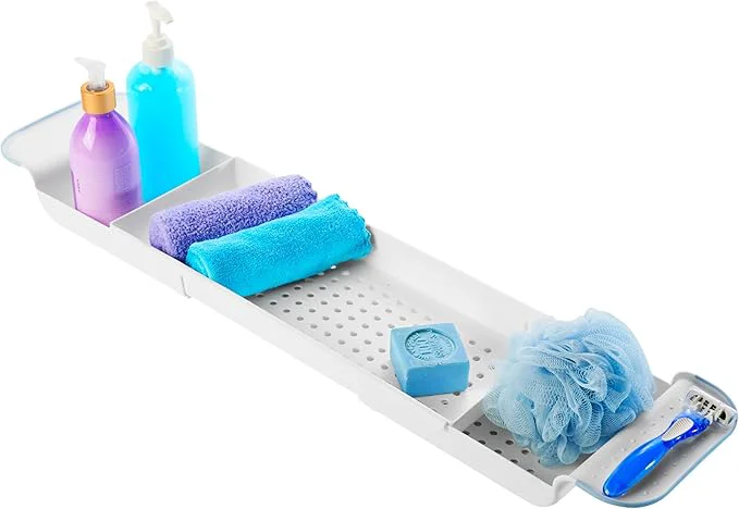 Efficient madesmart Expandable Bath Shelf Adjustable Bathtub Tray Original Design