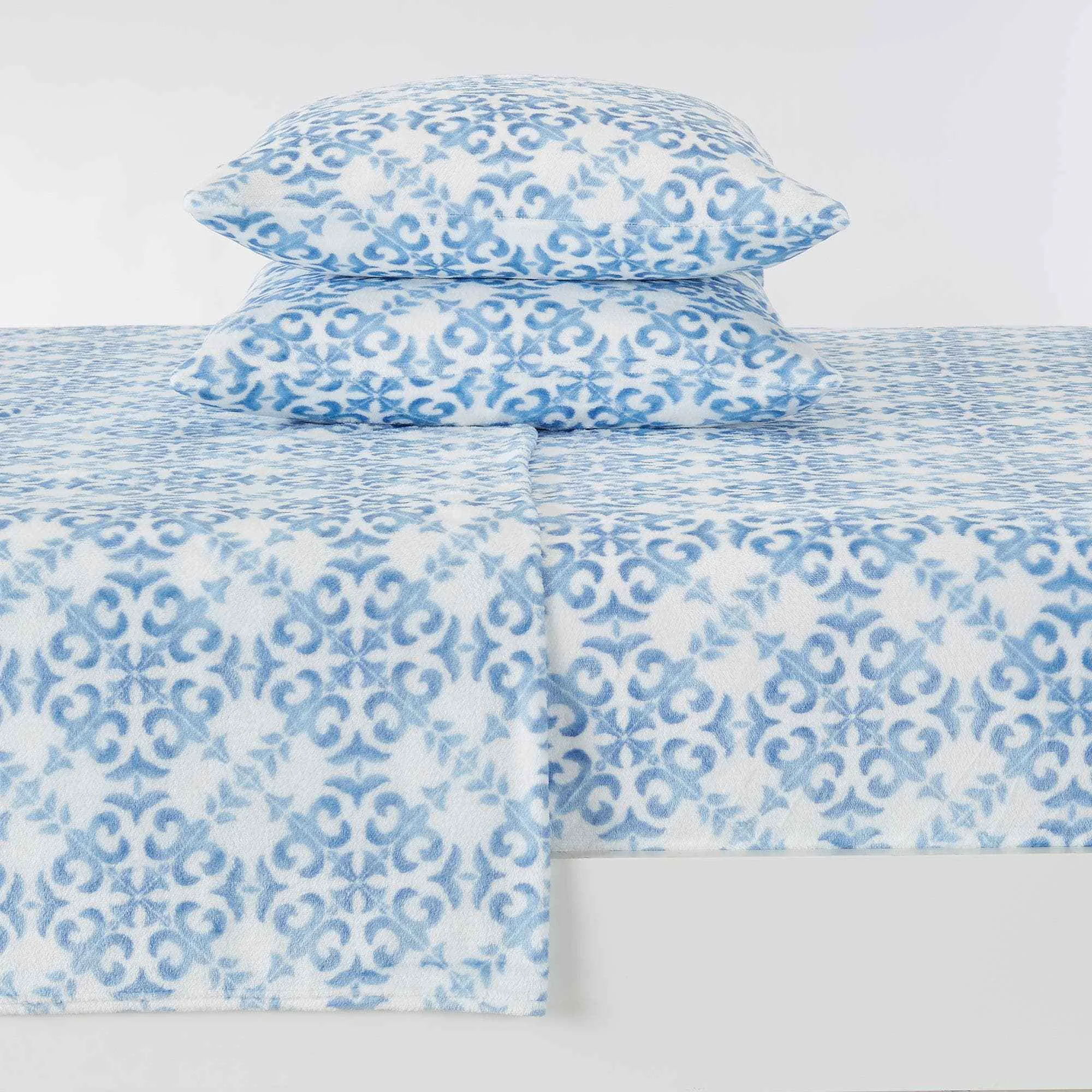High-Grade 4-Piece Printed Plush Sheet - Velvet Luxe Lattice Collection Efficient