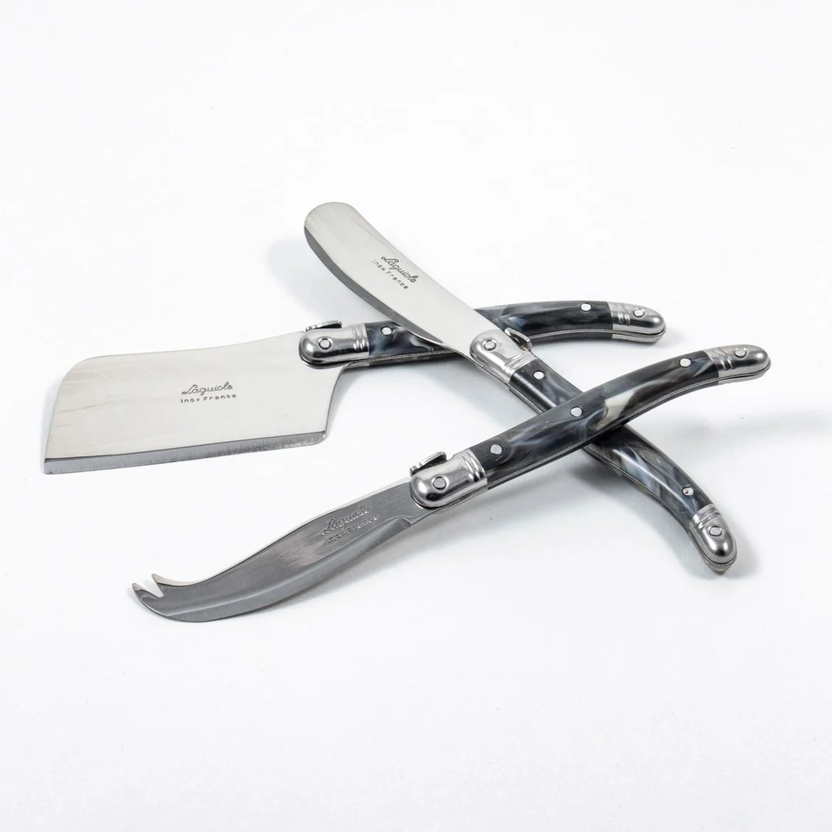 Genuine Laguiole Mini Spreader Black Marble Organic