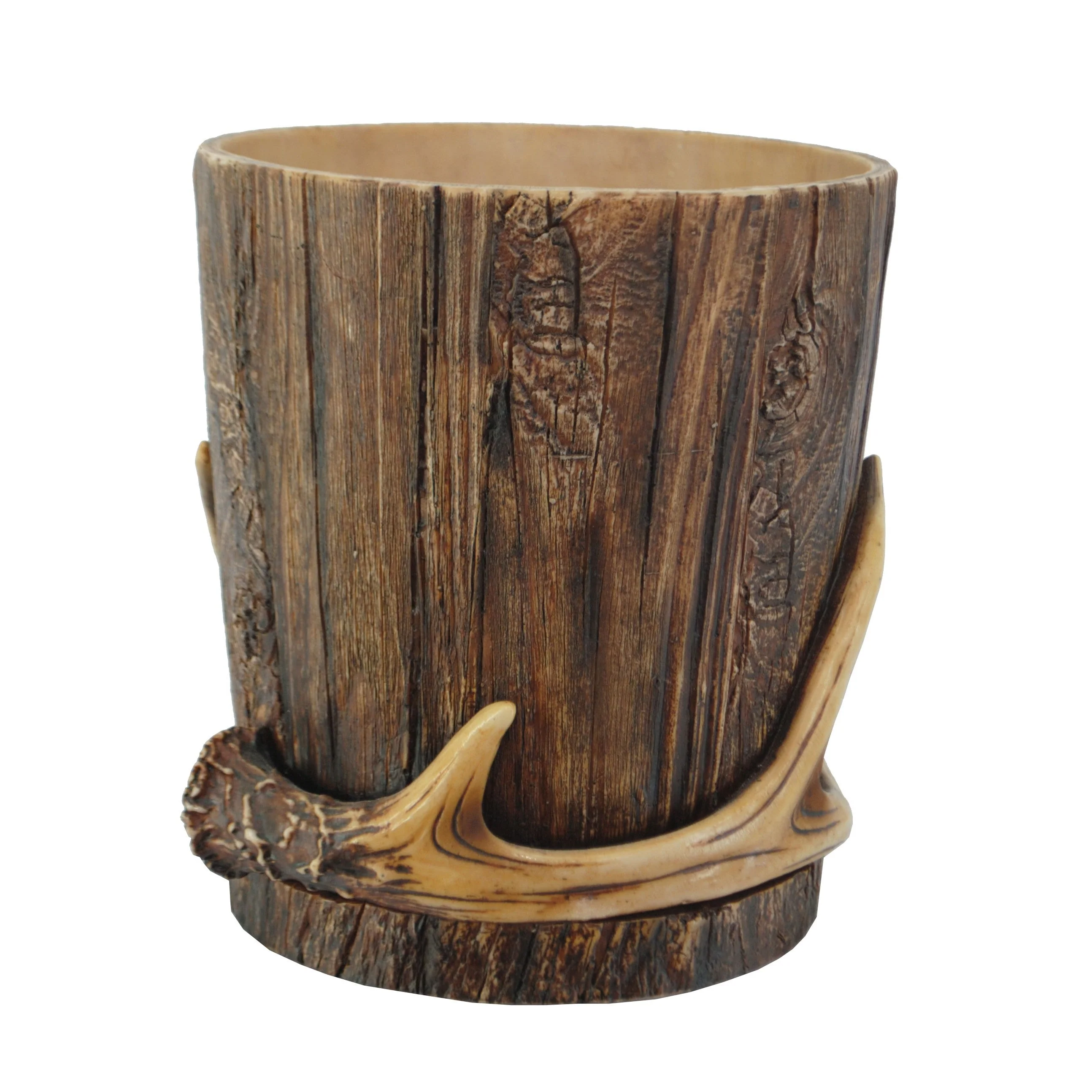 Fashionable Antler amp Tree Bark Wastebasket Official