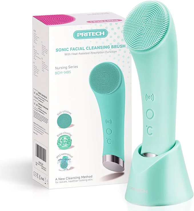 Classic PRITECH Silicone Face Scrubber Rechargeable Facial Cleansing Brush Versatile