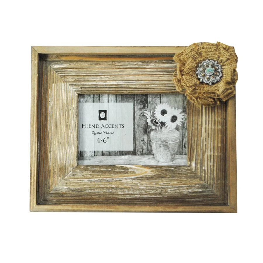 Detailed Wooden Burlap Bow Picture Frame Advanced