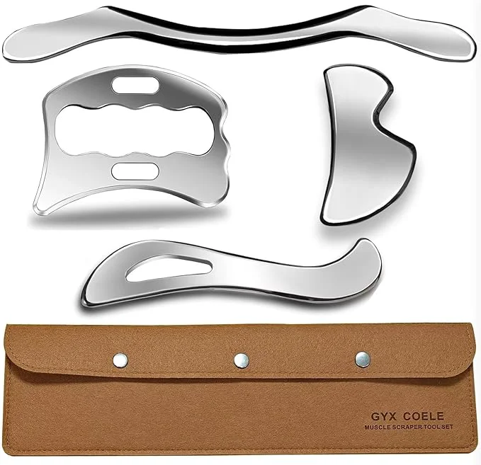 Professional Muscle Scraper Tool Set 4-Piece Stainless Steel IASTM Tools Top-Quality