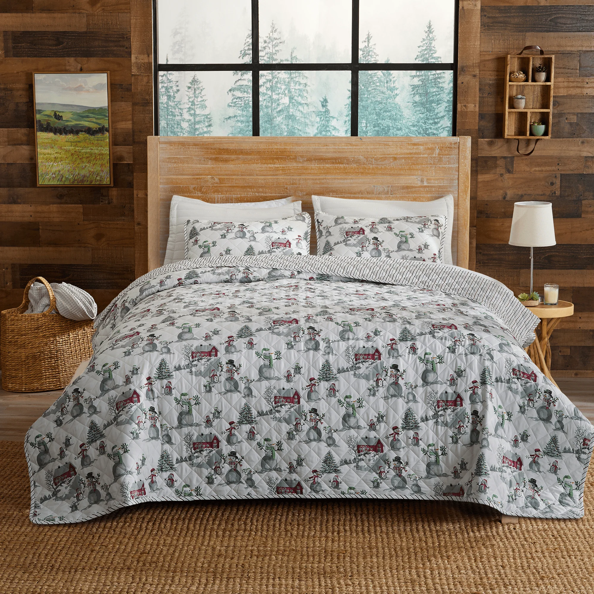 Superior 3 Piece Holiday Printed Quilt - Alfie Collection Powerful