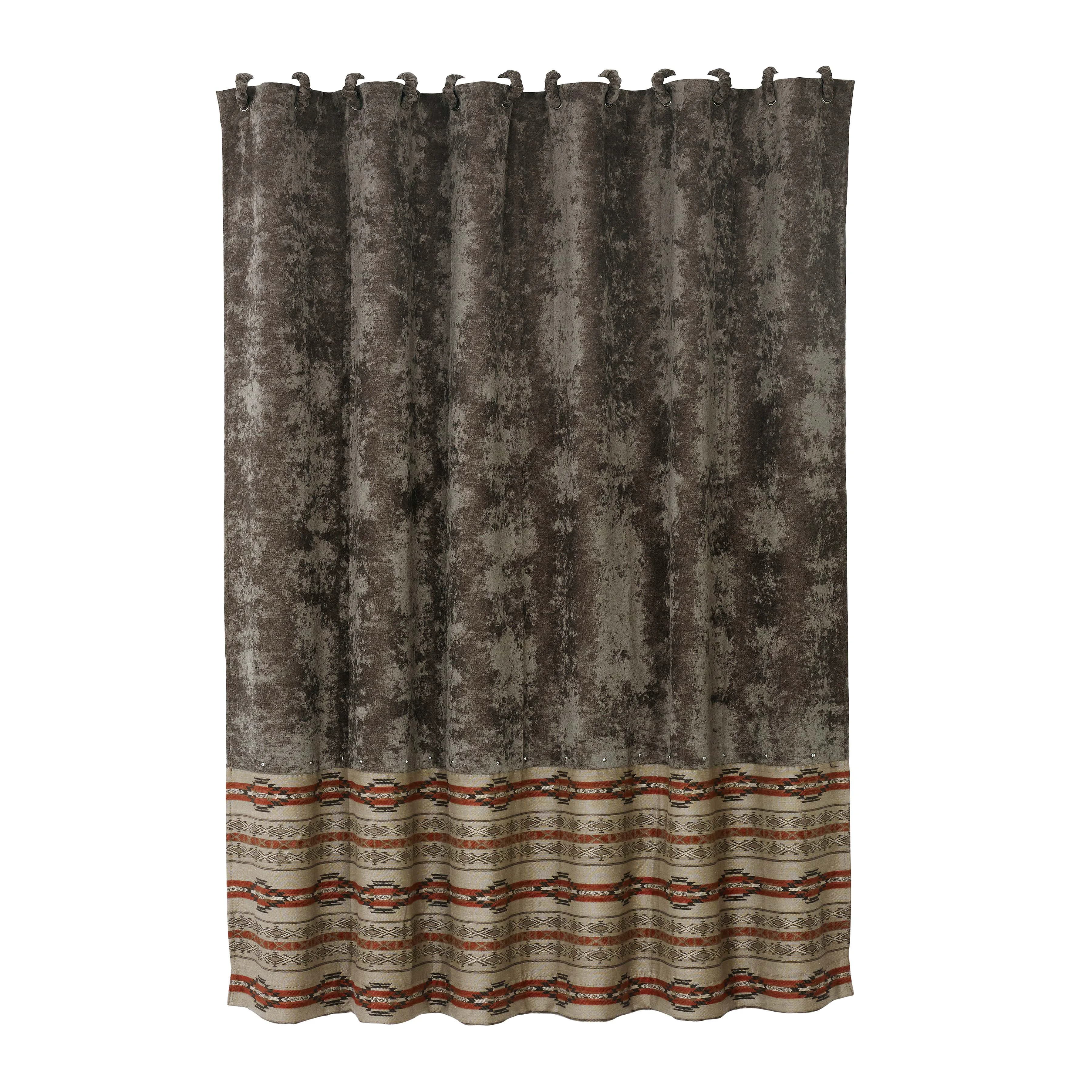 Easy-to-Use Silverado Charcoal Velvet Shower Curtain Top-Quality