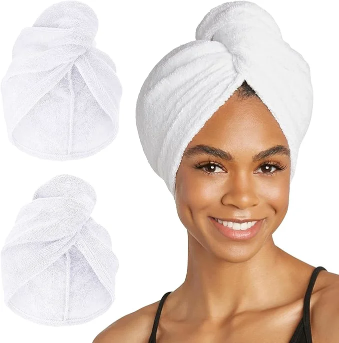 Breathable Turbie Twist 2-Pack Extra Long Microfiber Hair Towel Premium