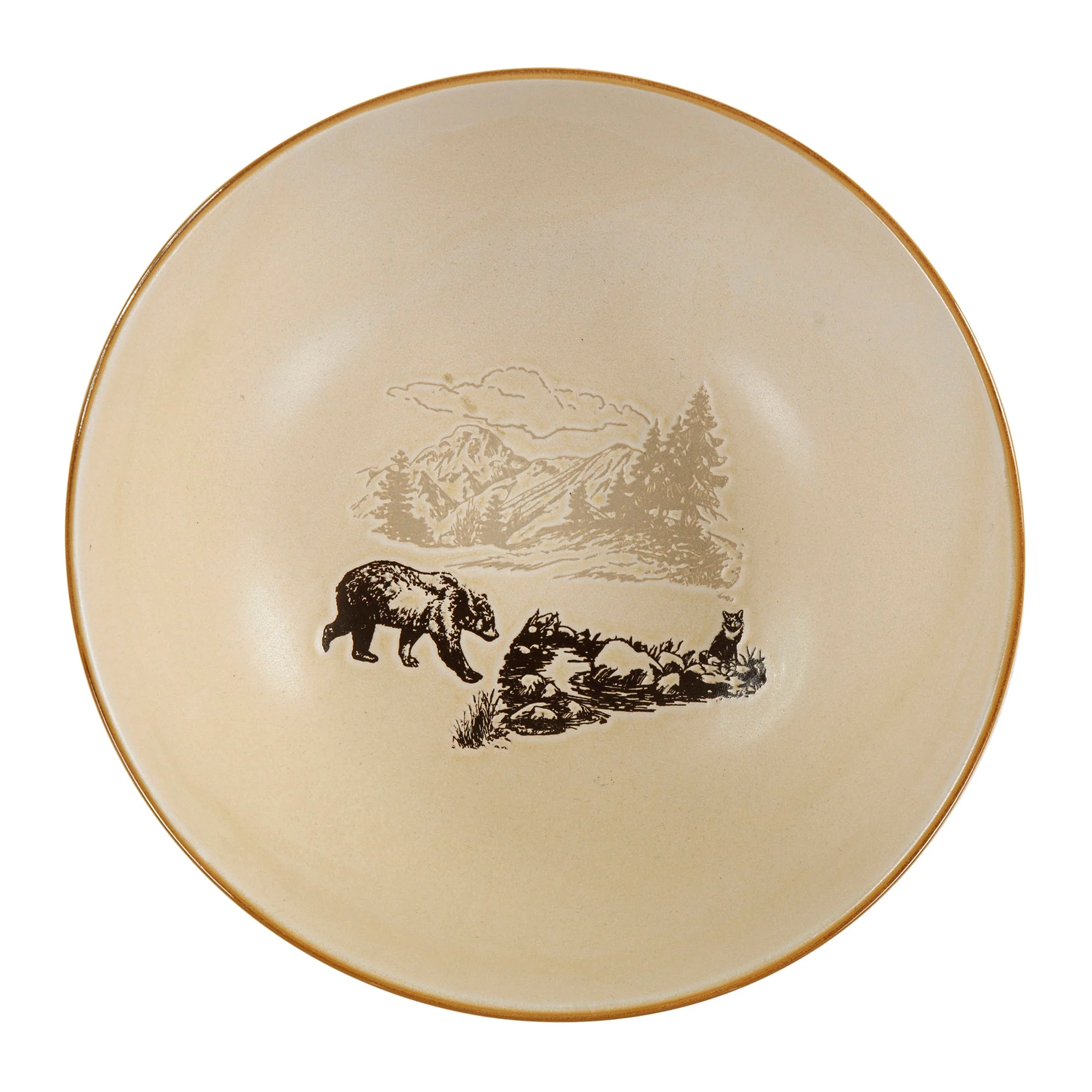 Specialty White Pine Ceramic Serving Bowl Set 4 Pc Sophisticated