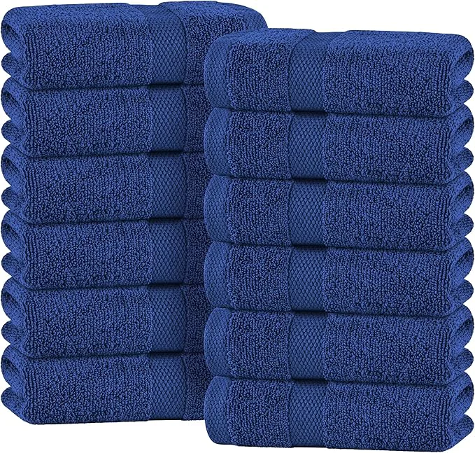 Consistent White Classic Navy Blue Hand Towels First-Class