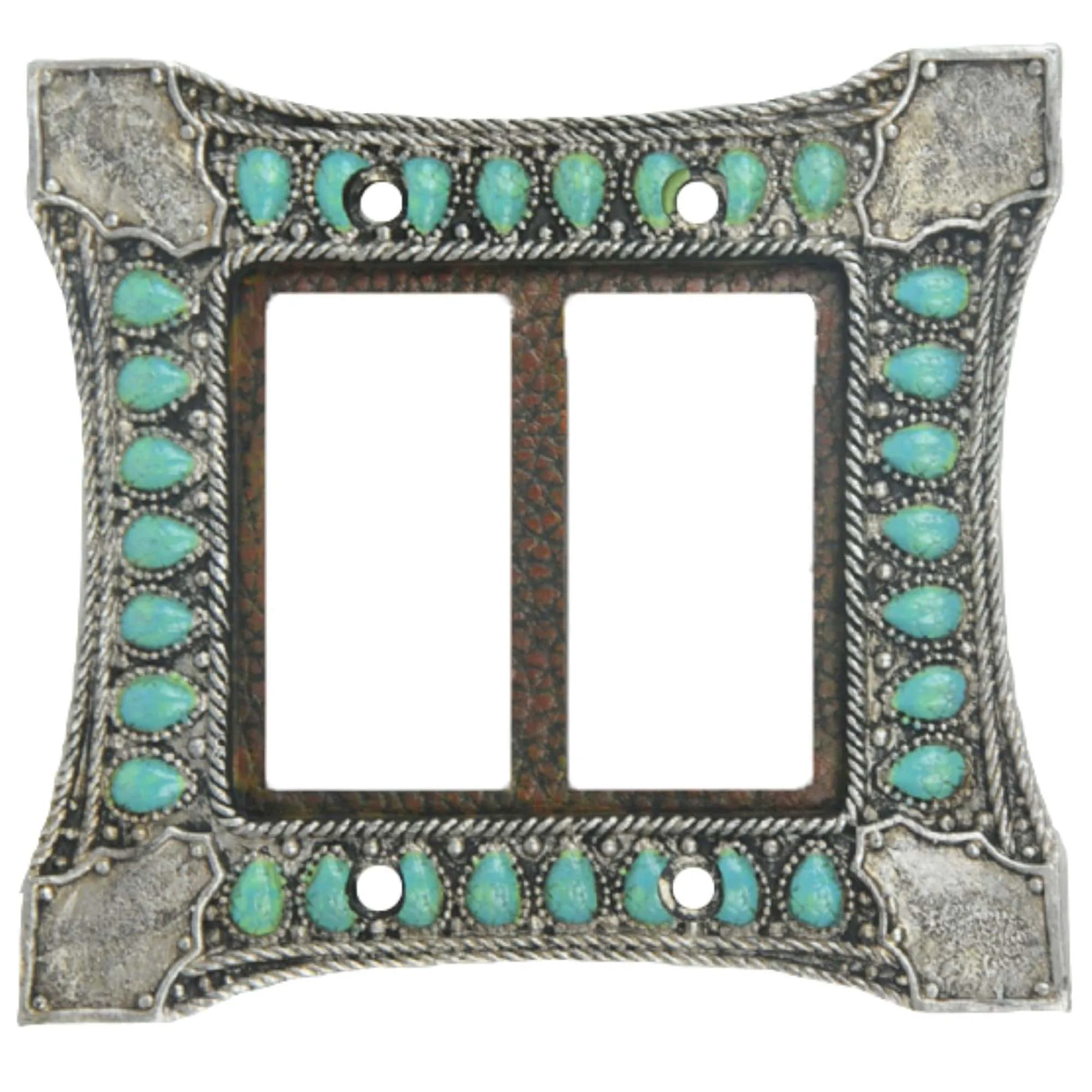 Elite Turquoise Double Rocker Wall Switch Plate High-End