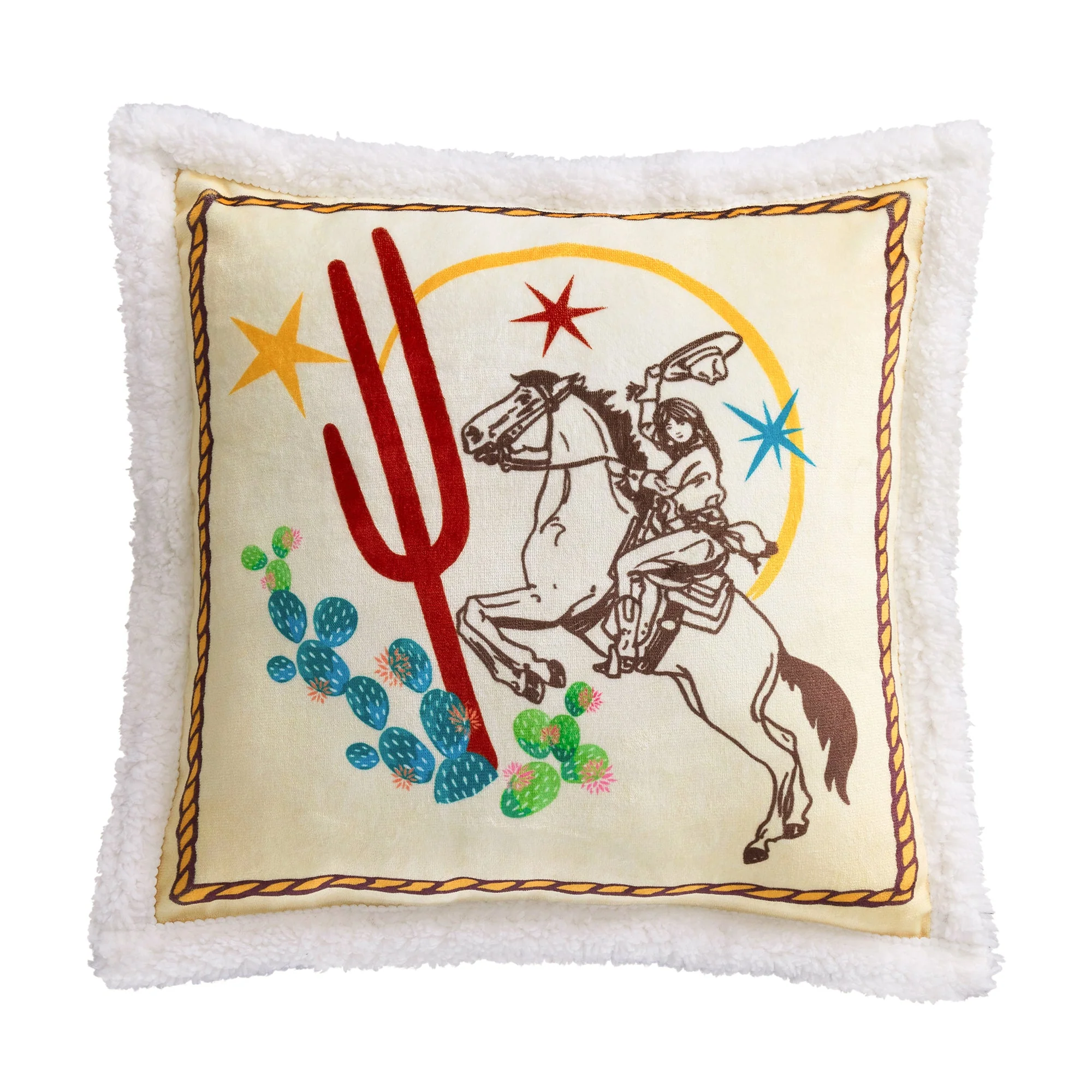 Outstanding Rider 39 s Salute Campfire Sherpa Pillow Unique
