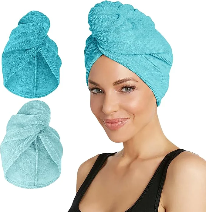 Lightweight Turbie Twist 2-Pack Microfiber Hair Towel Top-Quality