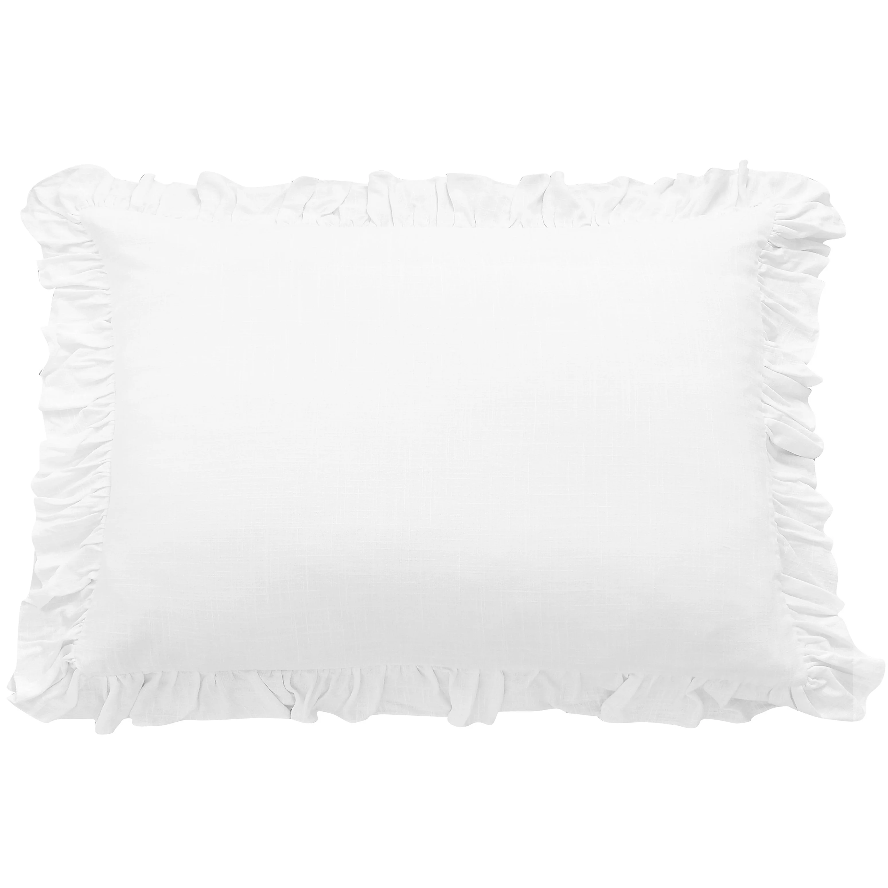 Classic Lily Washed Linen Ruffled Dutch Euro Pillow Flexible
