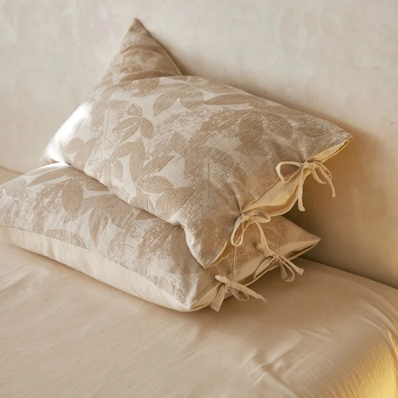 Dependable Ownkoti Botanical Leaf Jacquard Pillowcases 2PCS Effective