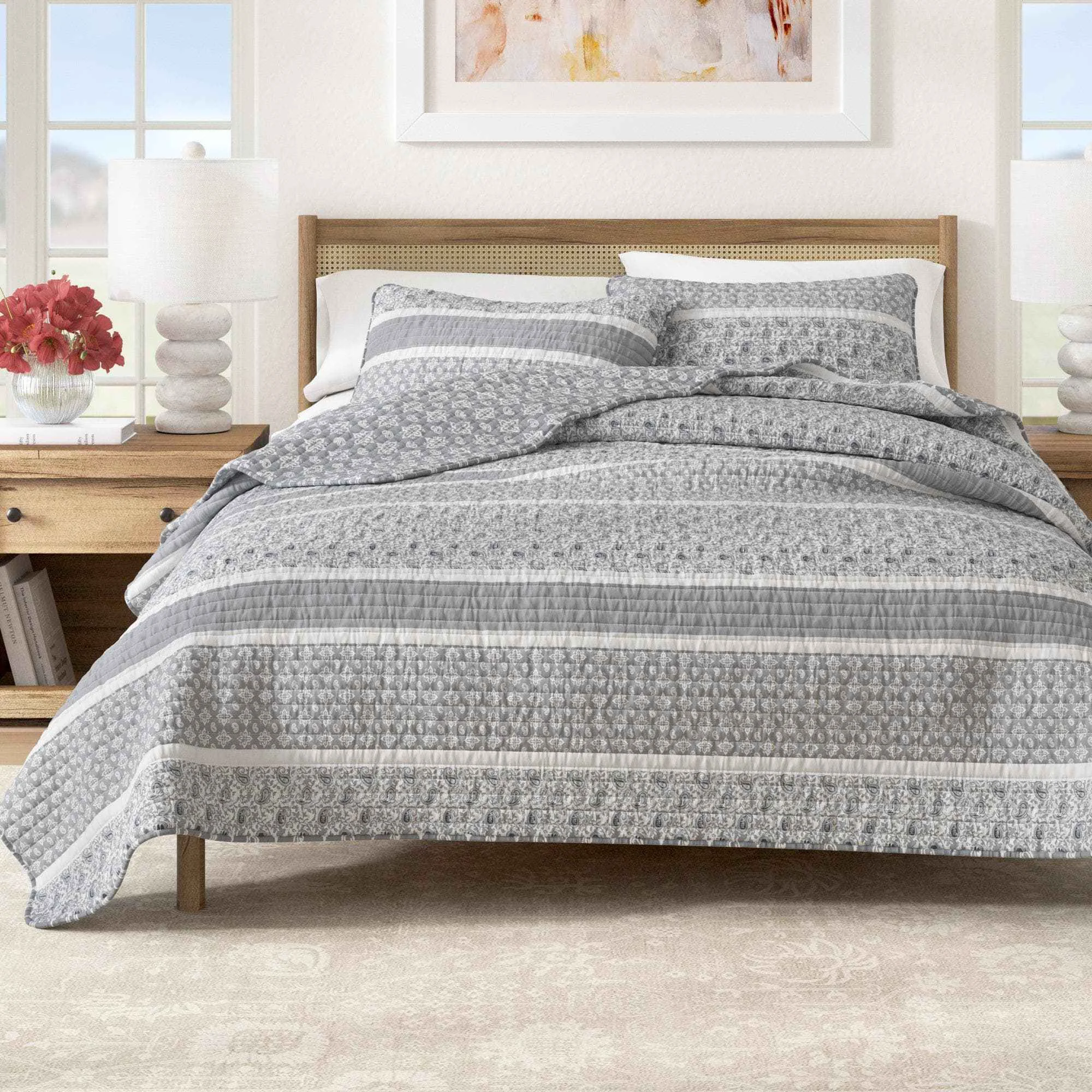 Premium 3-Piece Stripe Quilt - Kadi Collection Carefully Designed
