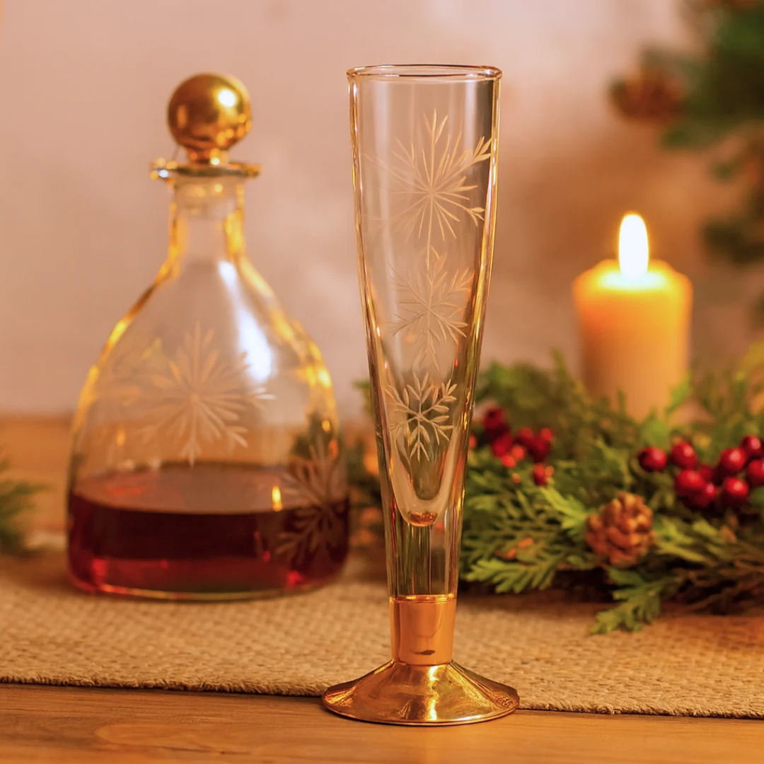 Responsible Snowflake Flute with Gold Foot Organic