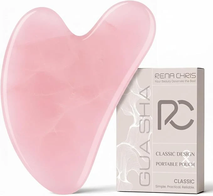 Natural Rena Chris Gua Sha Facial Tools Rose Quartz Guasha Tool Lightweight