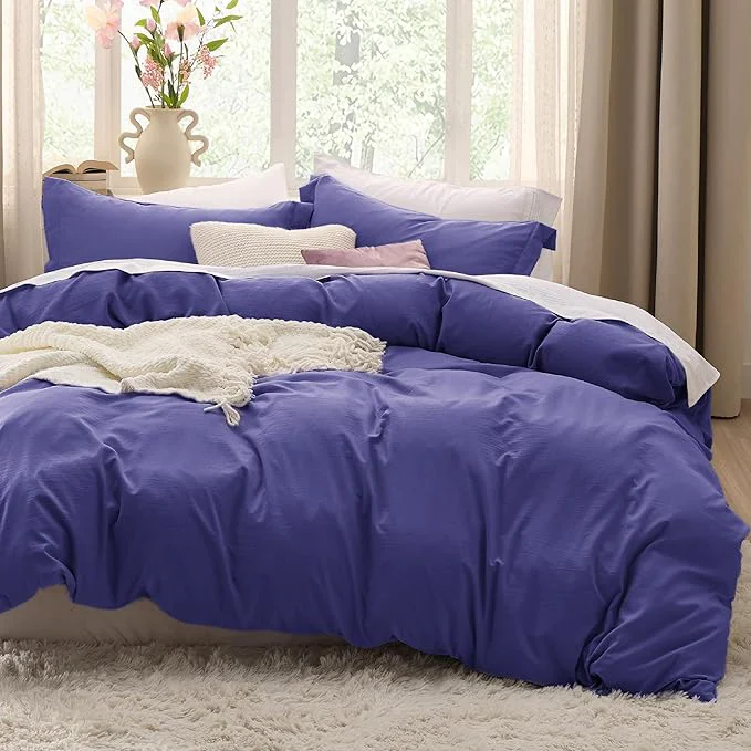 World-Class Bedsure Skipper Blue Duvet Cover King Size - 3 Pieces Prewashed Cotton-Like Polyester Extra Soft Bedding Set Includes 1 Duvet Cover 104x90 Inches with Zipper Closure amp 2 Pillow Shams No Comforter High-End