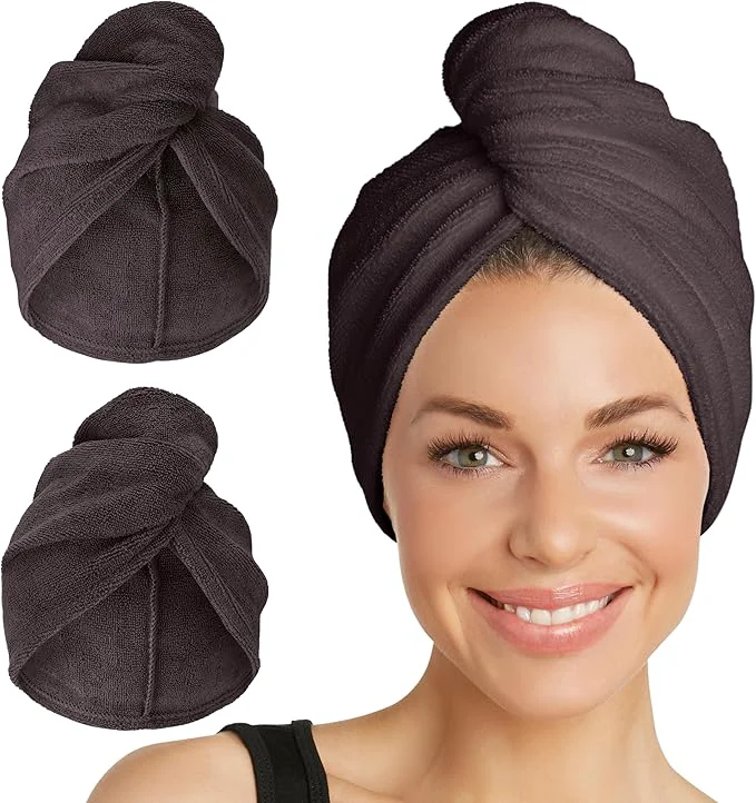 Sophisticated Turbie Twist 2-Pack Microfiber Hair Towel Solid
