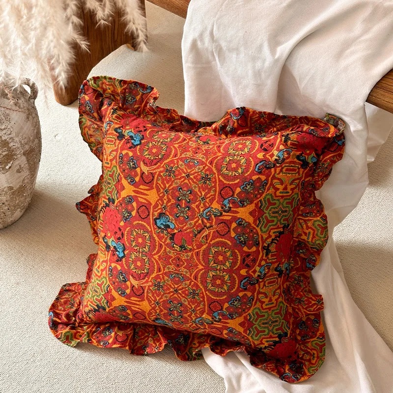 Exclusive Ownkoti Moroccan Geometric Ruffle Throw Pillow Refined