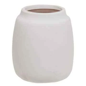 Casual Elegant White Ceramic Wide Vase For Modern Home Decor 6.5 Inch Dependable