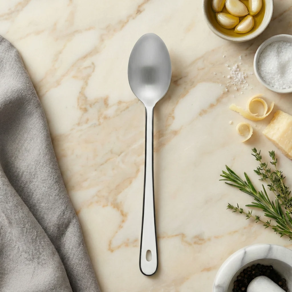 Green Harlow Mixing Spoon with Stainless Steel Head Traditional