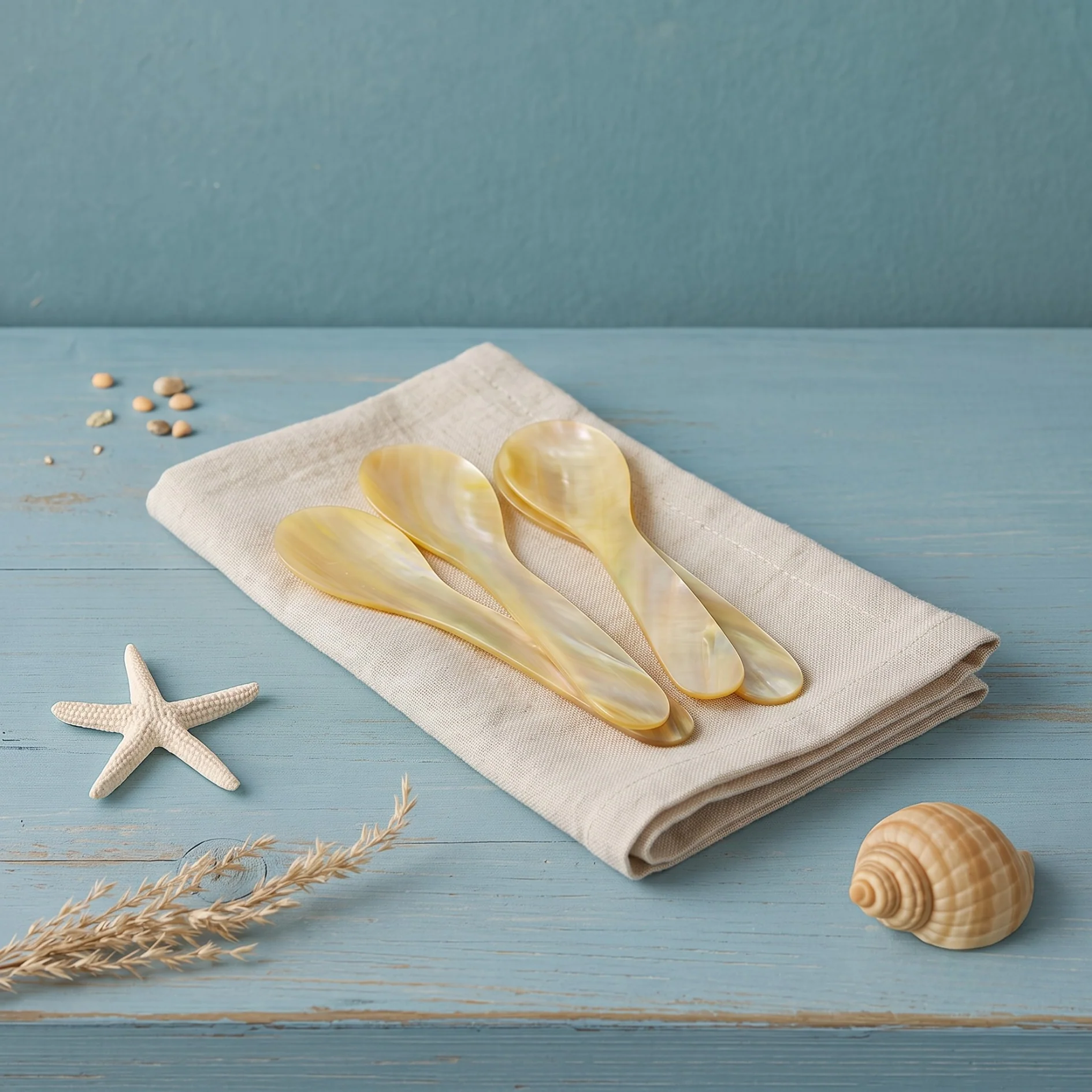 Specialty Seashell Spoons Large Set of 4 Yellow User-Friendly