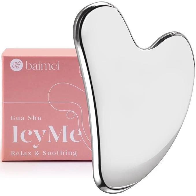 Premium Material BAIMEI IcyMe Stainless Steel Gua Sha Facial Massager Tools Relax Back Muscles Fine