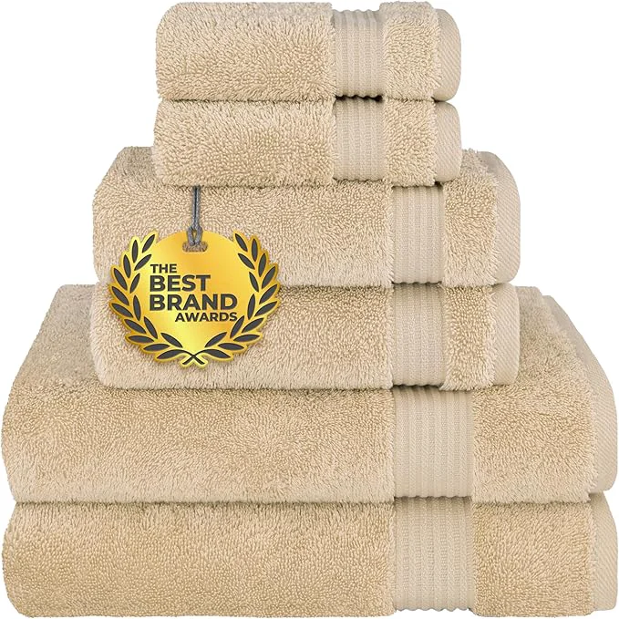 Premium Material Cotton Paradise 6 Piece Towel Set Cotton Soft Absorbent Turkish Towels Comfortable