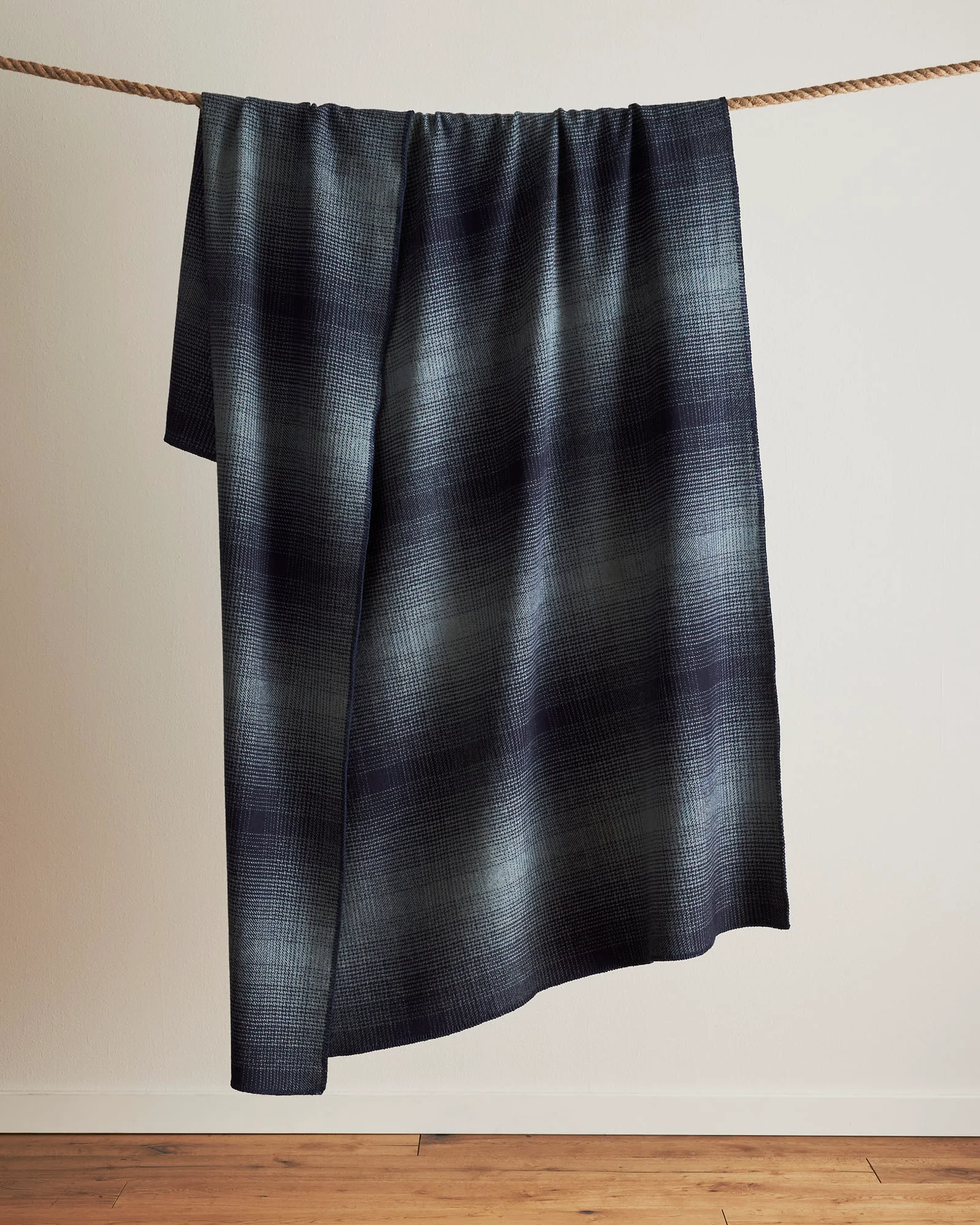 Healthy Eco-Wise Wool Ombre Blanket Shale Navy Pure