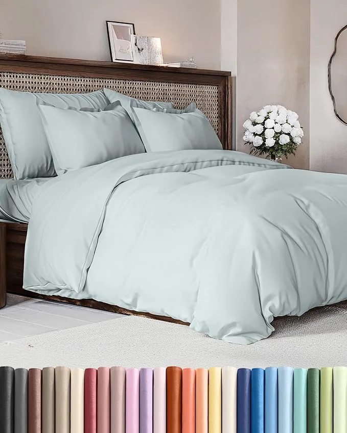 Verified Duvet Cover King Size Set - Extra Soft King Duvet Cover 104 quot x 90 quot with 2 Pillow Shams - Hotel Luxury Easy Care amp Fade w Zipper Closures amp Ties - All Season Comfy Cozy amp Breathable Ice Blue Practical