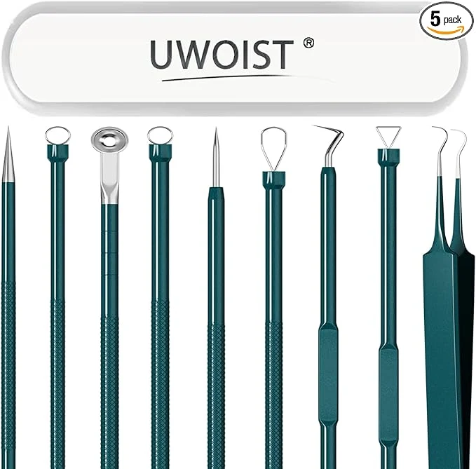 Genuine Blackhead Remover Tools Pimple Popper Tool Kit Comedones Extractor Acne Removal Top-Quality