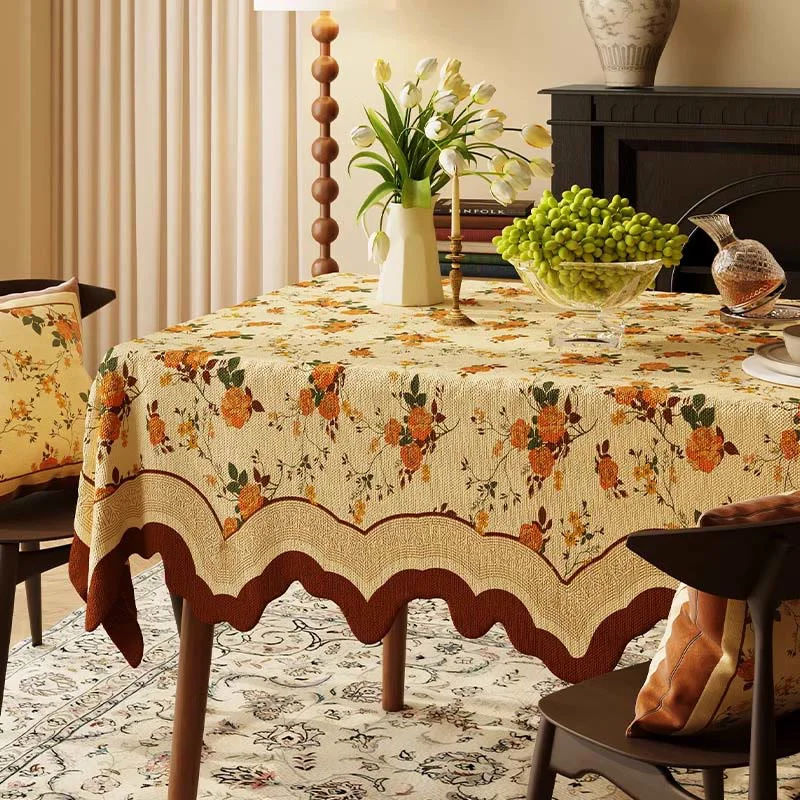 Healthy Ownkoti Vintage Monthly Rose Cotton Linen Tablecloth Carefully Designed
