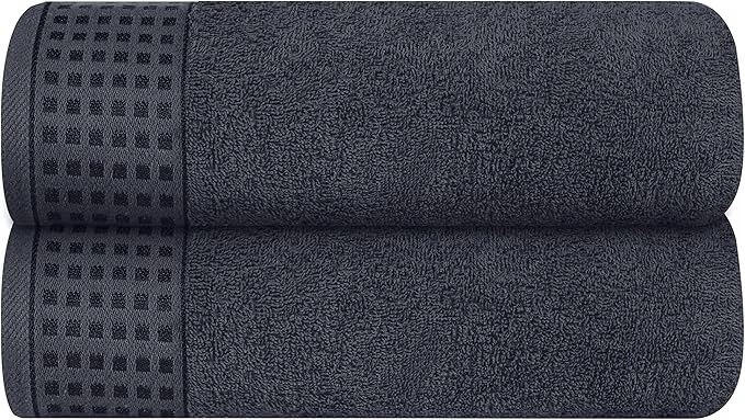 Convenient GLAMBURG Cotton 2 Pack Oversized Bath Towel Set 28x55 Inches Ultra Soft Natural