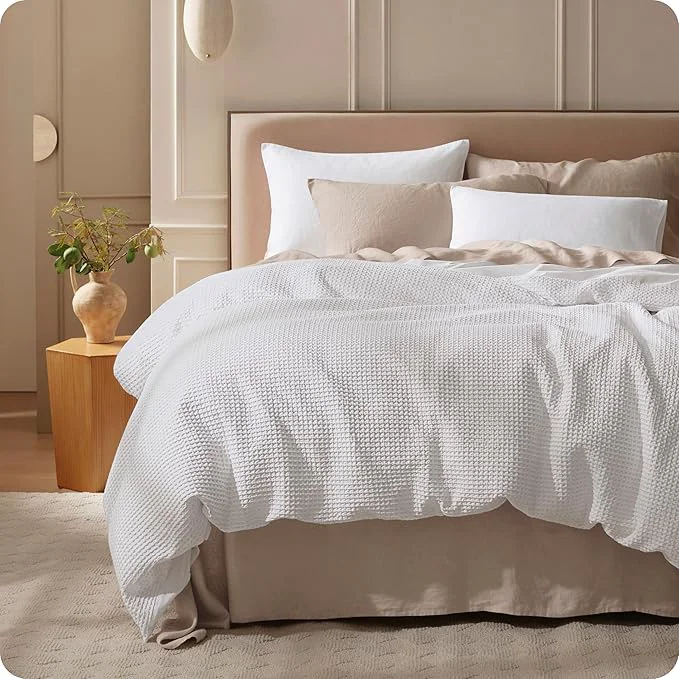 Selected Bedsure Cotton Duvet Cover King Size - Cotton Waffle Weave Bright White Duvet Cover PureWoven Textured Breathable Bedding Comforter Cover for All Season 1 Duvet Cover Only 104 quot x90 quot Modern