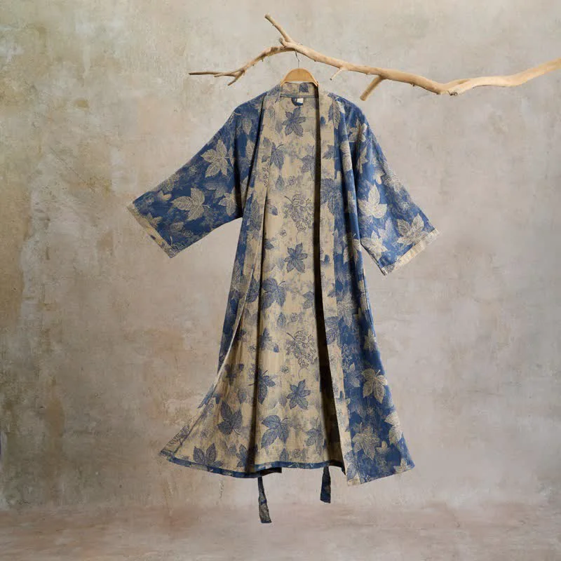 Smart Ownkoti Unisex Maple Leaf Cotton Kimono Robe Optimized