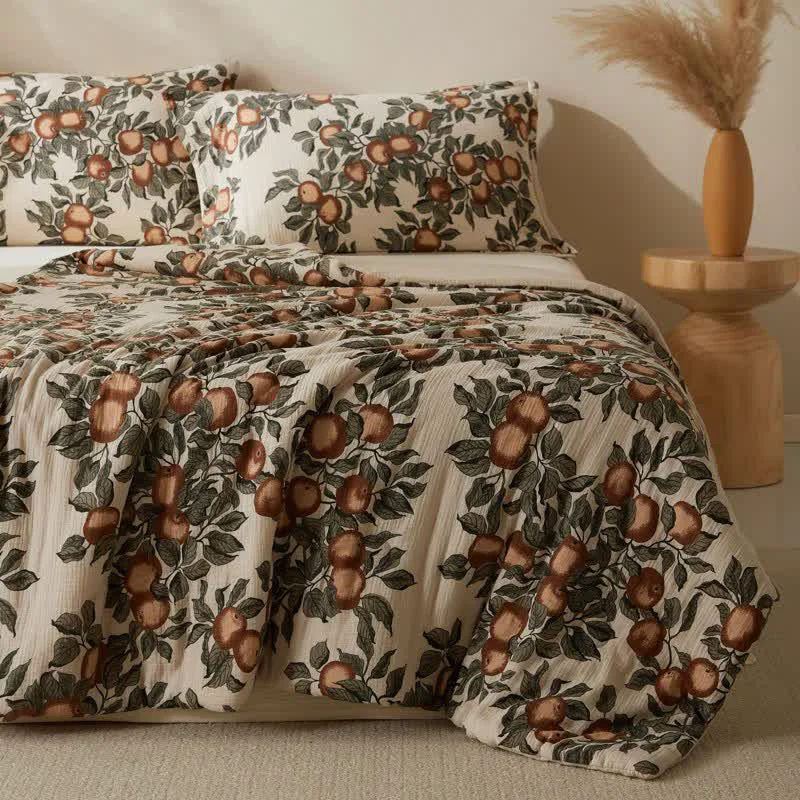 Certified Ownkoti Harvest Fruit Cotton Double Gauze Quilt Professional