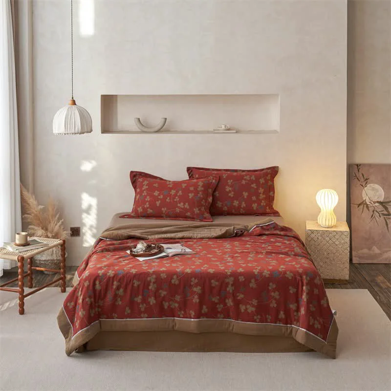 High-Grade Ownkoti Cotton Gauze Jacquard Rustic Clover Bedding Unique