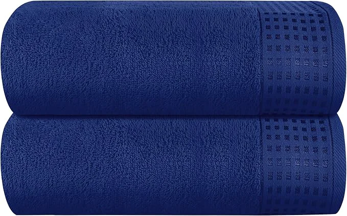 Exclusive GLAMBURG Cotton Oversized 2 Pack Bath Sheets 35x70 Ultra Soft Highly Safe