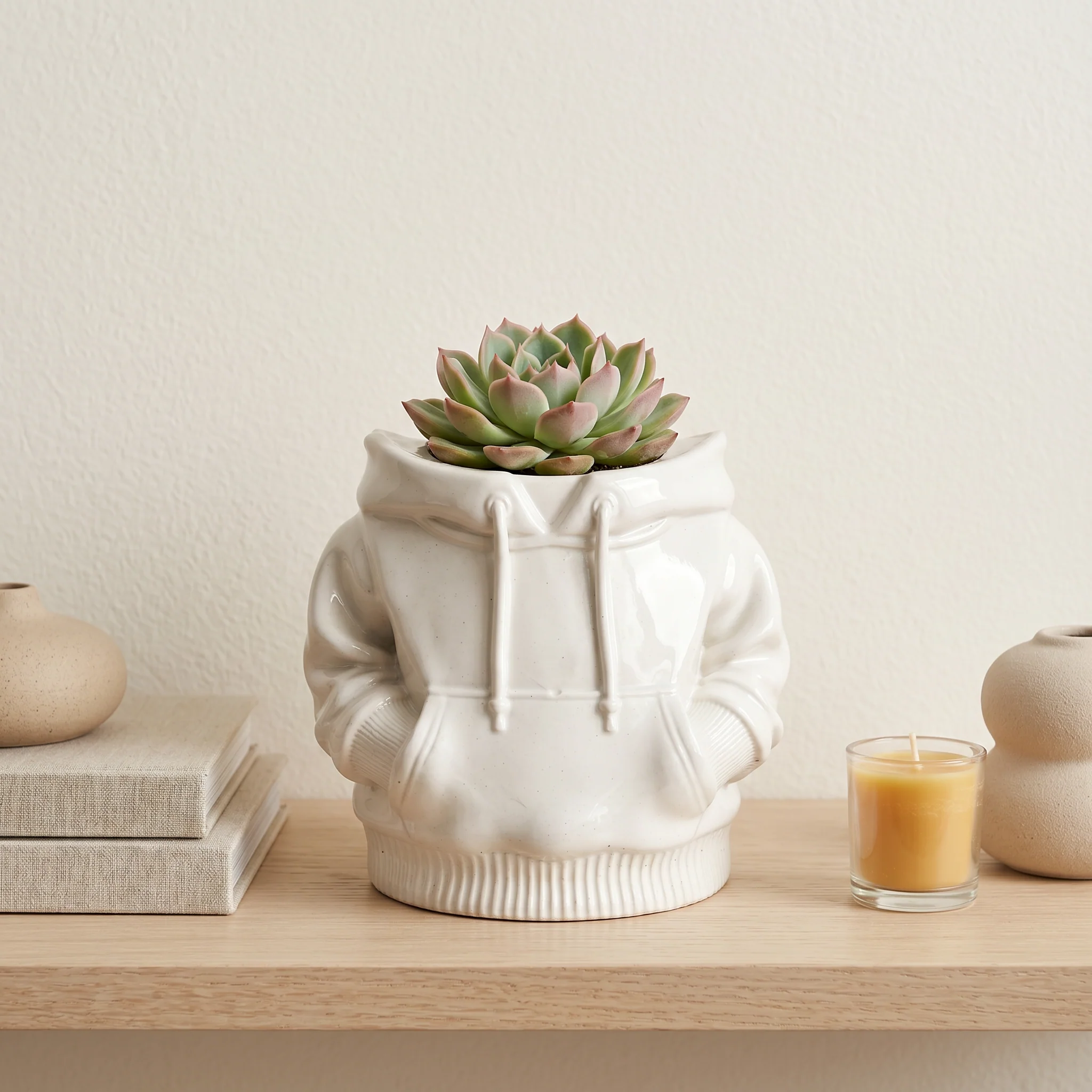 Healthy Hoodie Planter Gypsum White 4 quot Genuine