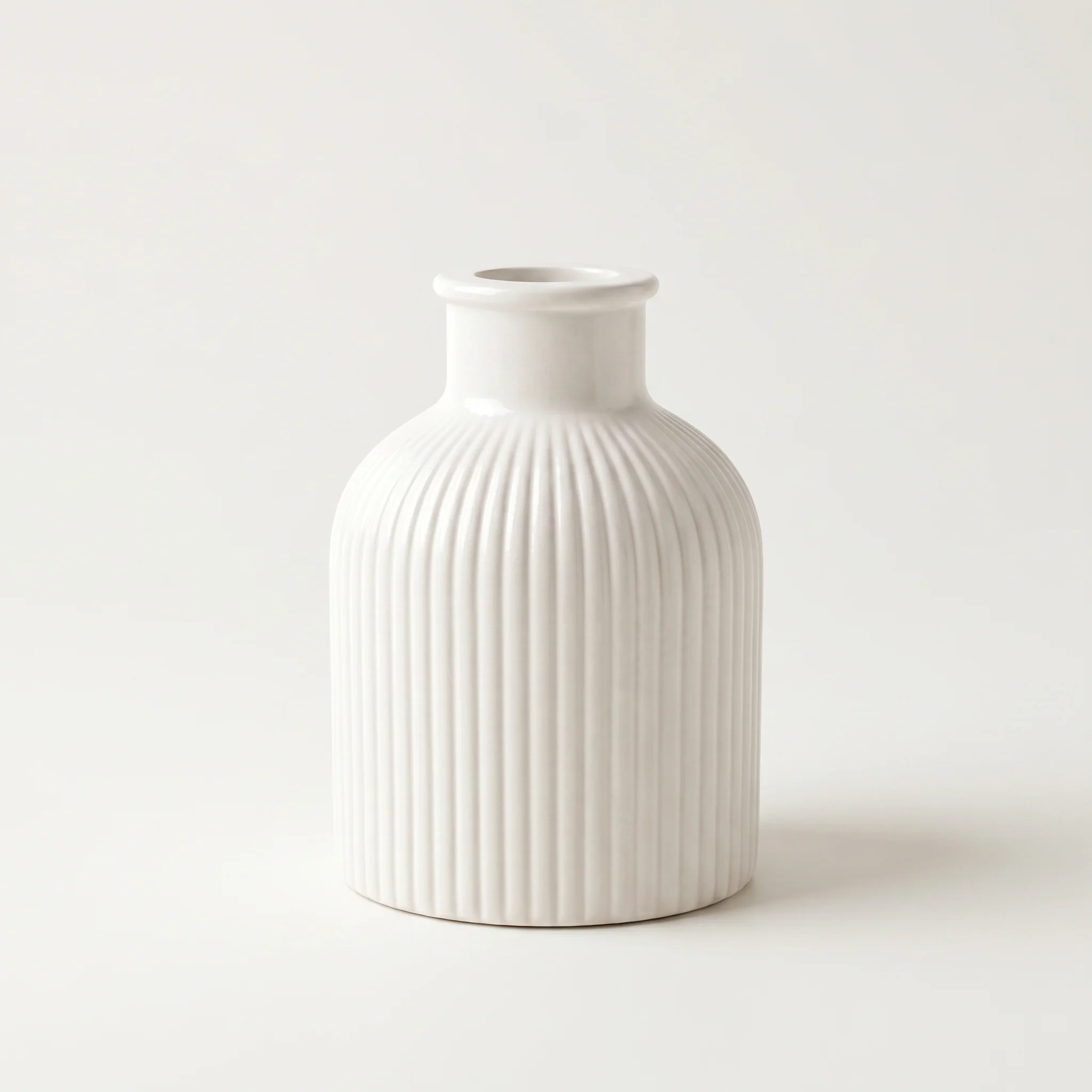 Authentic Ribbed Bottle Vase Gypsum White 4 quot Organic