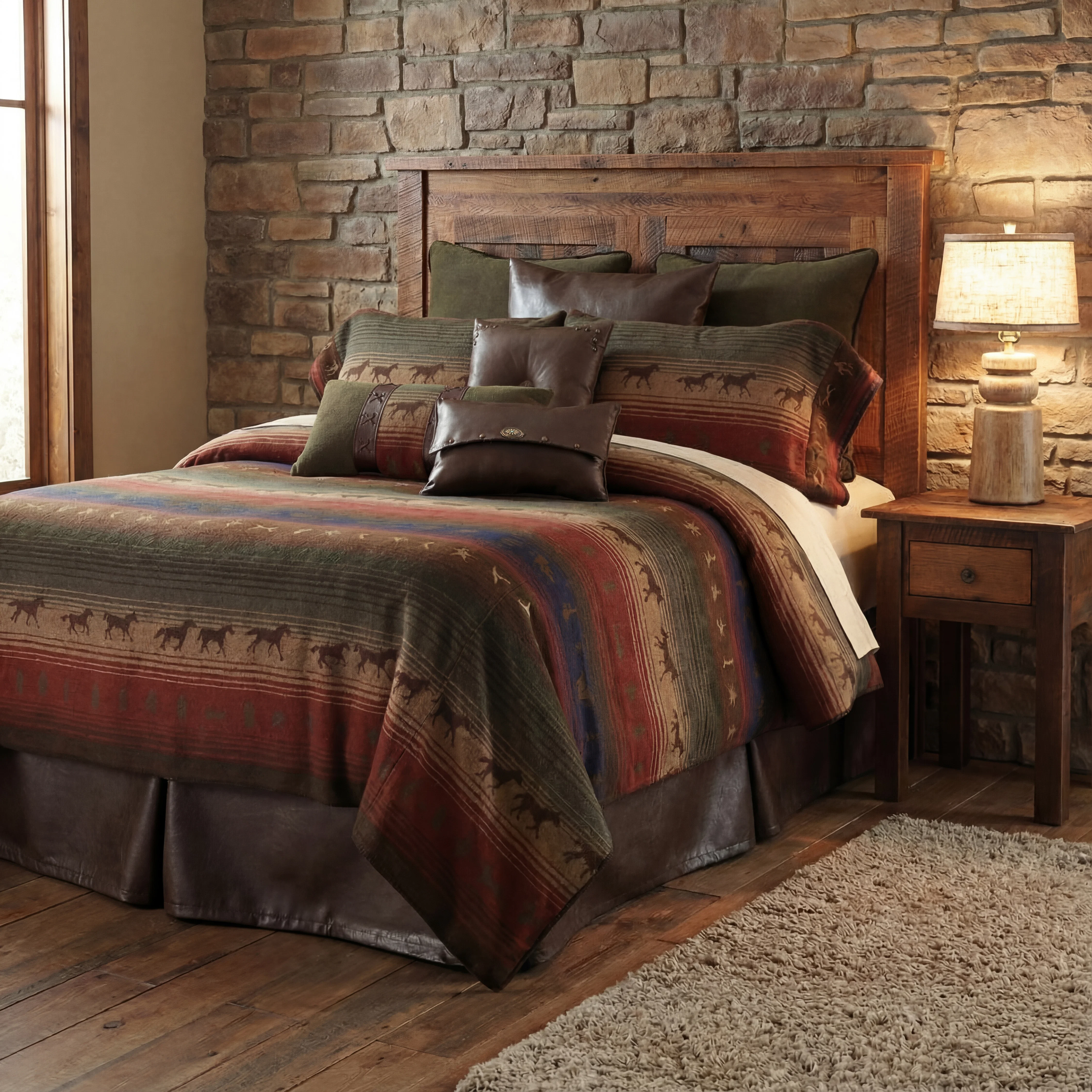 Recyclable Mustang Canyon III Bedspread Set Casual