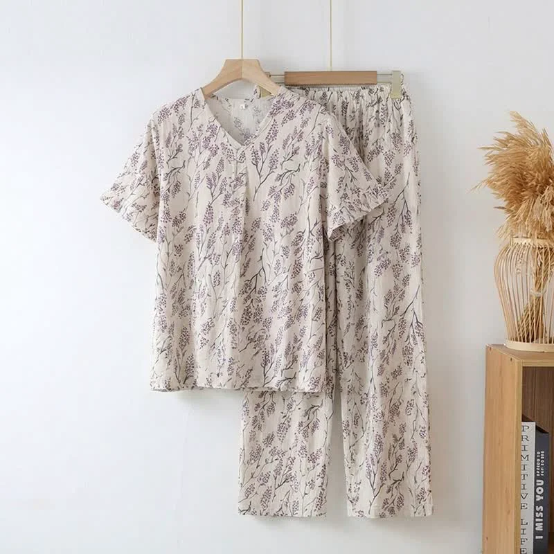 Genuine Ownkoti Botanical Floral Cotton Loungewear Set Contemporary