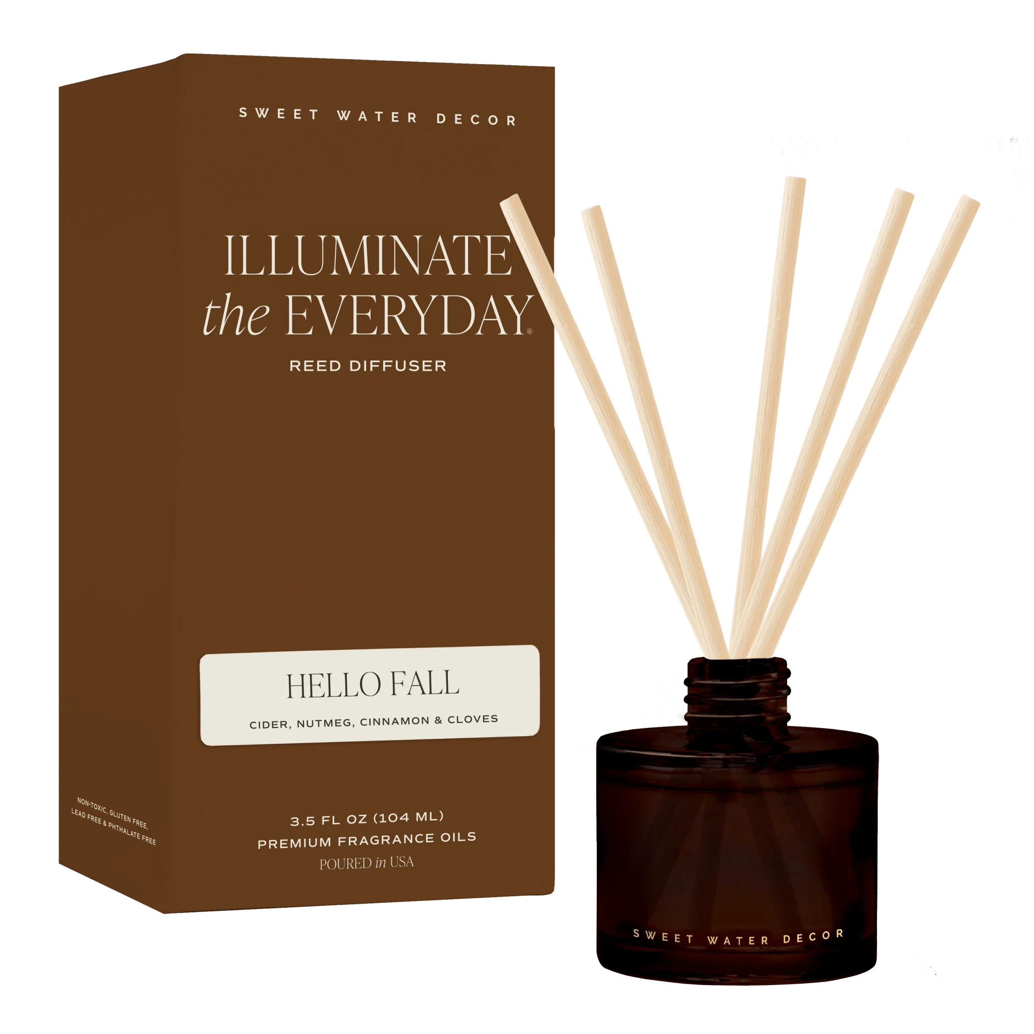 User-Friendly Hello Fall Amber Tinted Glass Jar Reed Diffuser Sophisticated
