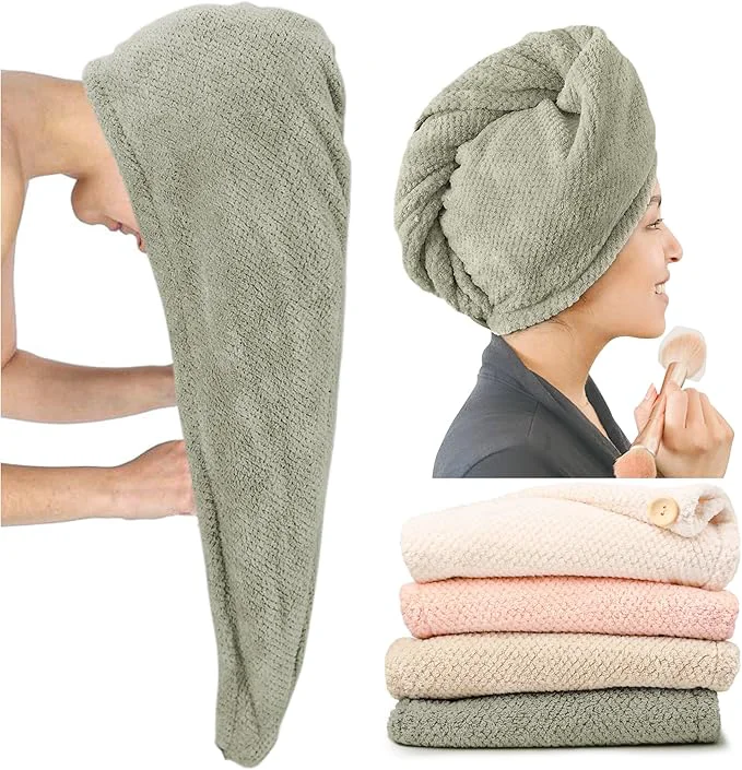 Relaxed ROLSHOL Extra Large 4 Pack Microfiber Hair Towel Wrap Unique