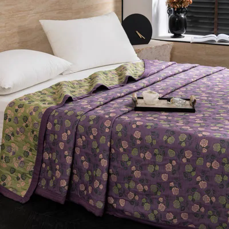 Minimalist Ownkoti Elegant Rose Cotton Double Gauze Quilt Organic