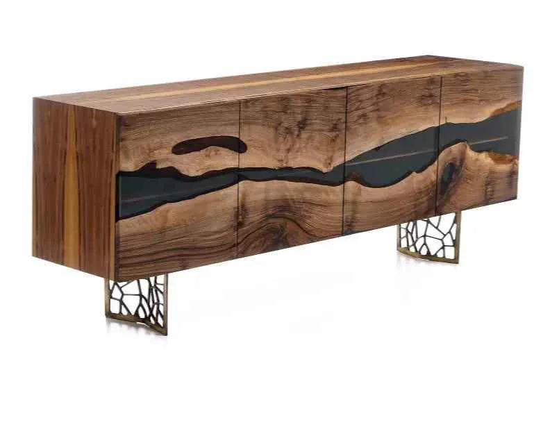 Unique Wood and Resin Dining Room Buffet amp Sideboard Table Voronoi Collection Efficient